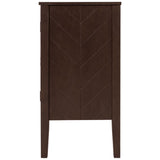 Hearth and Haven Tatum 3-Door Wood Storage Cabinet with Adjustable Shelf, Brown WF297767AAD