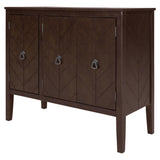 Hearth and Haven Tatum 3-Door Wood Storage Cabinet with Adjustable Shelf, Brown WF297767AAD