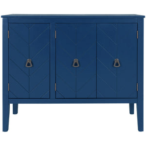 Hearth and Haven Tatum 3-Door Wood Storage Cabinet with Adjustable Shelf, Navy Blue WF297767AAC