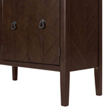 Hearth and Haven Tatum 3-Door Wood Storage Cabinet with Adjustable Shelf, Brown WF297767AAD