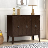 Hearth and Haven Tatum 3-Door Wood Storage Cabinet with Adjustable Shelf, Brown WF297767AAD