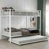 Hearth and Haven Morven Twin over Twin Bunk Bed with Trundle, White