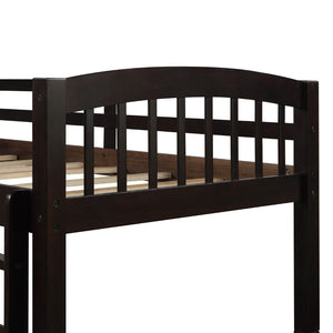 English Elm Twin Over Bunk Bed with Trundle and 3 Drawers Solid Pine Kids Guest Room LT000071AAP-1