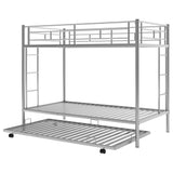 Hearth and Haven Morven Twin over Twin Bunk Bed with Trundle, Silver