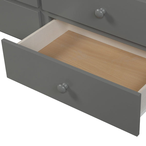 English Elm Twin Over Bunk Bed with Trundle and 3 Drawers Solid Pine Kids Guest Room LT000071AAE