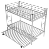 Hearth and Haven Morven Twin over Twin Bunk Bed with Trundle, Silver