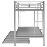 Hearth and Haven Morven Twin over Twin Bunk Bed with Trundle, Silver