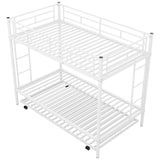 Hearth and Haven Morven Twin over Twin Bunk Bed with Trundle, White