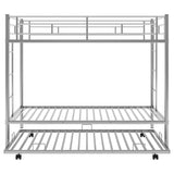 Hearth and Haven Morven Twin over Twin Bunk Bed with Trundle, Silver