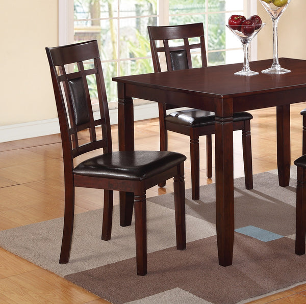 English Elm Modern Contemporary 5pc Dining Set Espresso Finish with Eyelet Back Chairs, Faux Leather Cushions, Sleek Design HS00F2232-ID-AHD