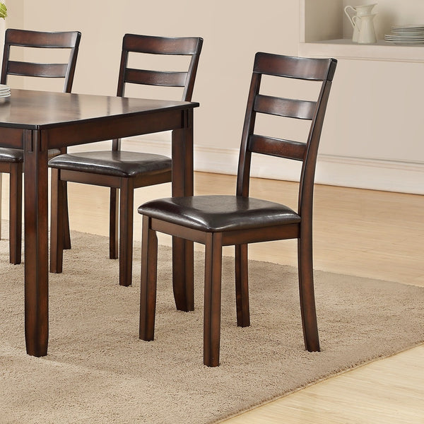 English Elm Classic 6-Piece Dining Set Espresso Finish with Bench, Ladder-Back Chairs & Cushioned Seats, 60" Table HS00F2547-ID-AHD
