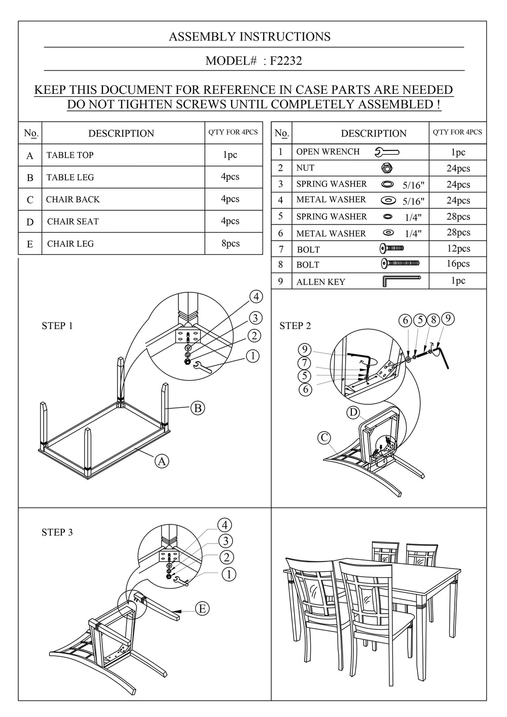 English Elm Modern Contemporary 5pc Dining Set Espresso Finish with Eyelet Back Chairs, Faux Leather Cushions, Sleek Design HS00F2232-ID-AHD