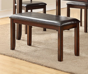 English Elm Classic 6-Piece Dining Set Espresso Finish with Bench, Ladder-Back Chairs & Cushioned Seats, 60" Table HS00F2547-ID-AHD