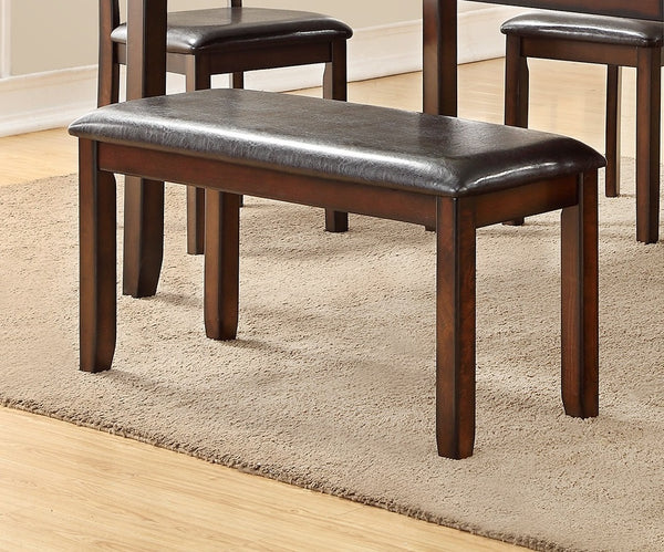 English Elm Classic 6-Piece Dining Set Espresso Finish with Bench, Ladder-Back Chairs & Cushioned Seats, 60" Table HS00F2547-ID-AHD