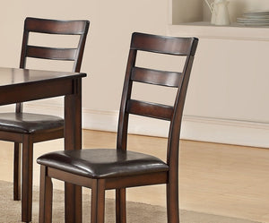 English Elm Classic 6-Piece Dining Set Espresso Finish with Bench, Ladder-Back Chairs & Cushioned Seats, 60" Table HS00F2547-ID-AHD