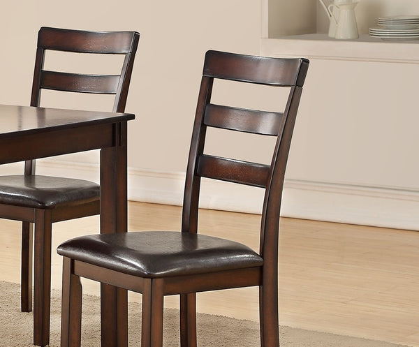 English Elm Classic 6-Piece Dining Set Espresso Finish with Bench, Ladder-Back Chairs & Cushioned Seats, 60" Table HS00F2547-ID-AHD