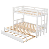 Hearth and Haven Mollyanna Twin over Pull-out Bunk Bed with Trundle, White SM000301AAK-1