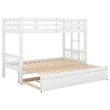 Hearth and Haven Mollyanna Twin over Pull-out Bunk Bed with Trundle, White SM000301AAK-1