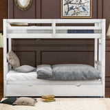 Hearth and Haven Mollyanna Twin over Pull-out Bunk Bed with Trundle, White SM000301AAK-1