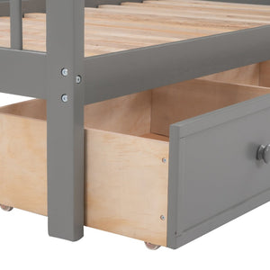 English Elm Stairway Twin Over Bunk Bed with Stair Storage for Kids Bedroom Espresso LT000309AAE