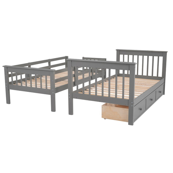 English Elm Stairway Twin Over Bunk Bed with Stair Storage for Kids Bedroom Espresso LT000309AAE
