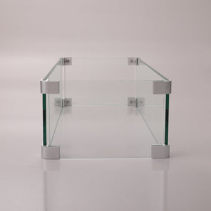 English Elm Rectangular Glass Wind Guard for Fire Pit W85335465 Clear Tempered 23.6x7.5x2.8 Protective Breeze Shield W85337129