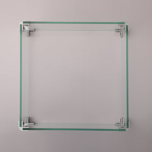 English Elm Glass Square Wind Guard for Square Fire Table 14.4x14.4x5.5" Transparent Tempered Glass Shield W85337128