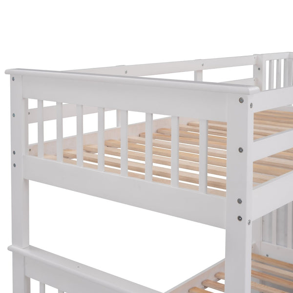 English Elm Stairway Twin Over Bunk Bed with Stair Storage for Kids Bedroom Espresso LT000309AAK-1