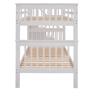 English Elm Stairway Twin Over Bunk Bed with Stair Storage for Kids Bedroom Espresso LT000309AAK-1