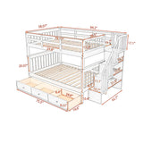 Hearth and Haven Marsenton Full over Full Bunk Bed with Drawer, Storage and Guard Rail, Grey