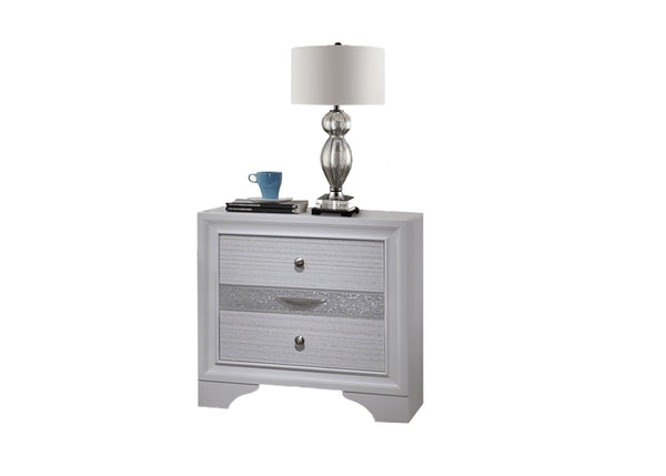 English Elm Traditional Matrix Full 4PC Bedroom Set in White Wood with Storage Drawers, Dresser & Mirror Elegance B009S01343