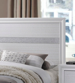 English Elm Traditional Queen Matrix 5-Pc Storage Bedroom Set in White Engineered Wood with Drawers, Mirror & Chest 808857593627