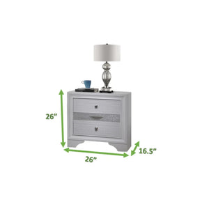 English Elm Traditional Matrix King 4-Pc White Storage Bedroom Set with Elegant Headboard, Dresser, Mirror, Nightstand and Dual Underbed Drawers for Durable, Organized Comfort 808857508027