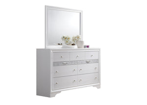 English Elm Matrix Traditional 7-Drawer Dresser White — Spacious, Durable Wood Construction for Elegant Bedroom Storage 808857710864