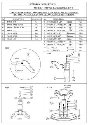 English Elm Classic Classic Design 5pc Round Dining Set with Cushioned Fabric Seats, 42" Table, White/Black Finish, Rubberwood мебель assembled HS00F2560-ID-AHD