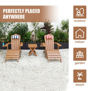 English Elm Tale Adirondack Folding Side Table Weather Resistant Composite Wood Grain Outdoor Patio FT01BN