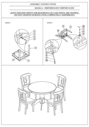 English Elm Classic Classic Design 5pc Round Dining Set with Cushioned Fabric Seats, 42" Table, White/Black Finish, Rubberwood мебель assembled HS00F2560-ID-AHD