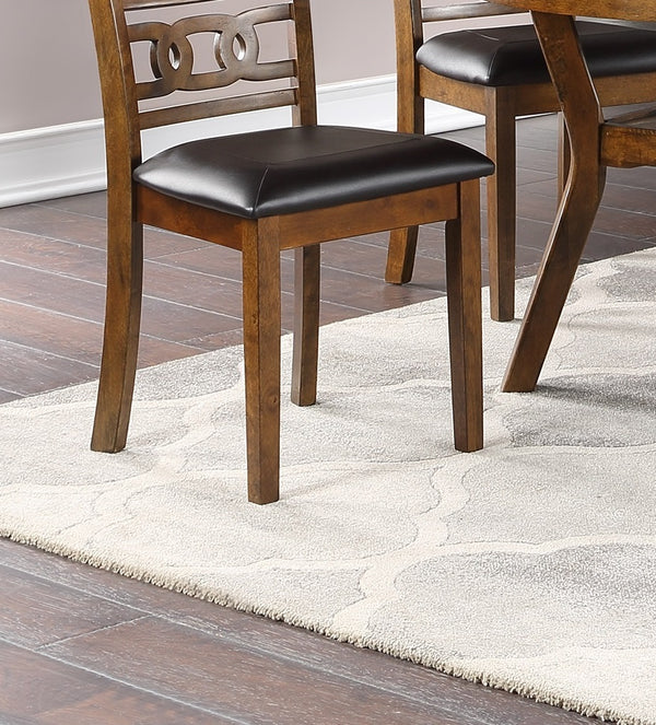 English Elm Dining Side Chair Set of 2 with Padded Cushions and Sculpted Knot Wood Back for Comfortable Seating Walnut 21 L x 41 W x 13 H HS00F1813-ID-AHD