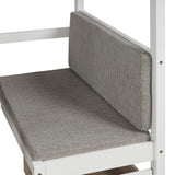 Hearth and Haven Twin Size Loft Bed with 4-Step Ladder, Desk and Cushion Set, White and Grey SM000099AAK-1