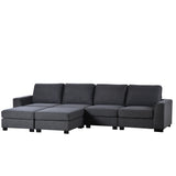 English Elm 3 Pieces U Shaped Sofa With Removable Ottomans