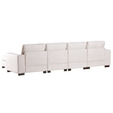 English Elm 3 Pieces U Shaped Sofa With Removable Ottomans