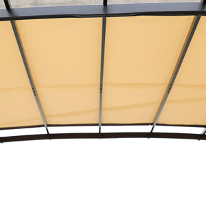 English Elm 12 Outdoor Pergola 12 x 9 Ft Retractable Steel Gazebo with Adjustable Canopy, Rust-Resistant Shade Shelter Beige+Brown W419S00041
