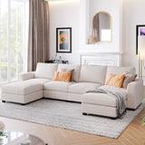 Modern 3-Piece U-Shaped Sofa Set with Convertible Ottomans for Comfortable Seating and Relaxation in Any Room