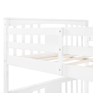English Elm Full Over Bunk Bed Solid Pine Frame with Storage Drawers for Kids Guest Room LT100205AAK