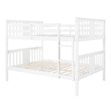 Hearth and Haven Paulinah Full over Full Bunk Bed with Built-in Ladder, White