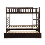 Hearth and Haven Pennyanna Twin Bunk Bed with Safety Rail and Movable Trundle Bed, Black