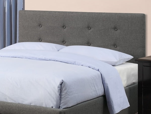 English Elm Modern Grey Polyfiber Full Size Bed Tufted Headboard with Under-Bed Storage Drawer, Simple Assembly B011S02006