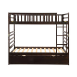 Hearth and Haven Pennyanna Twin Bunk Bed with Safety Rail and Movable Trundle Bed, Black