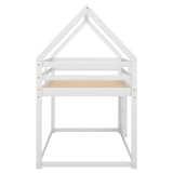 Twin over Twin Low Bunk Bed with Ladder