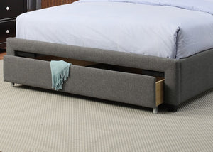 English Elm Bedroom Grey Polyfiber Queen Bed Tufted Headboard with Underbed Storage Drawer Modern Design HS00F9330Q-ID-AHD